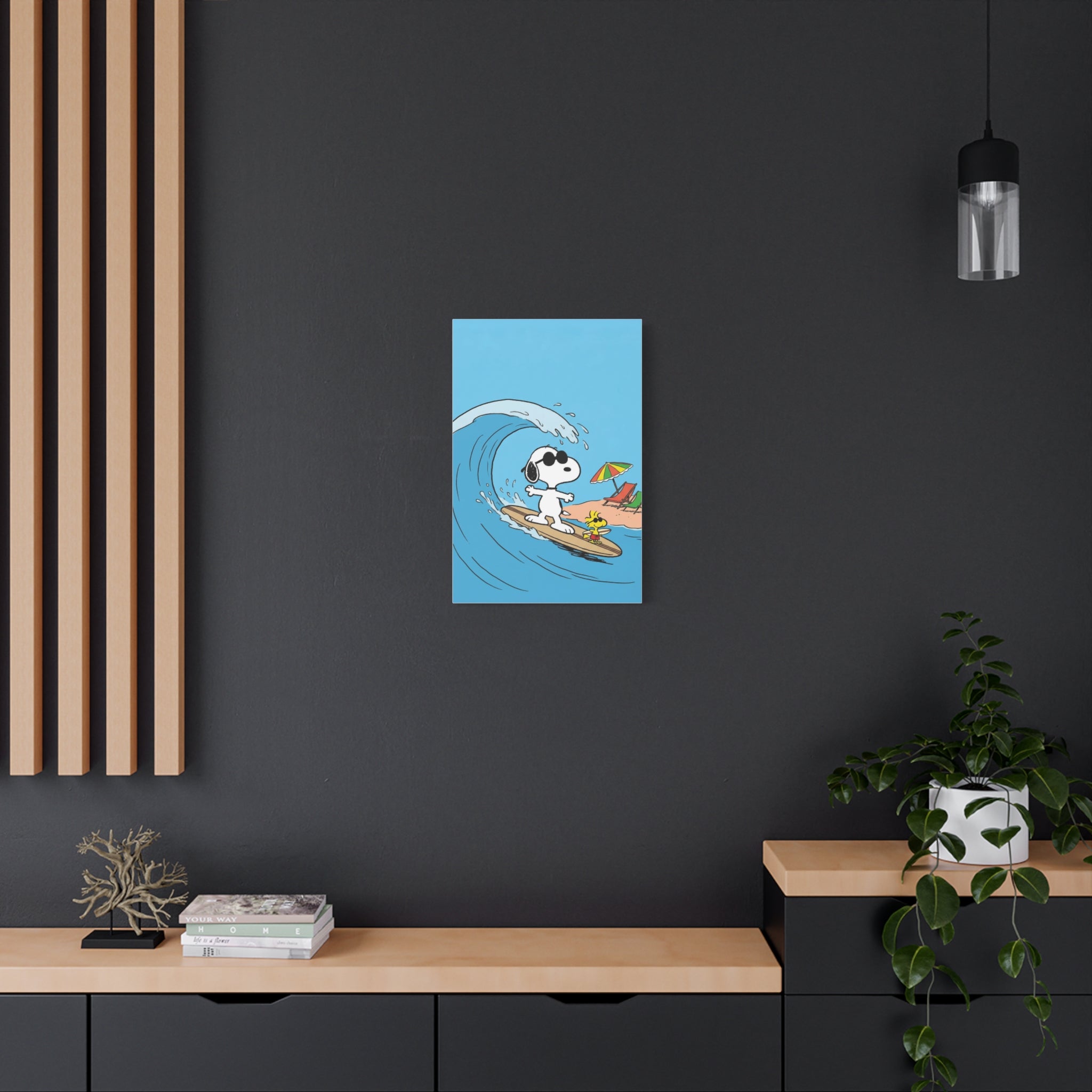 Surfing With Woodstock Canvas