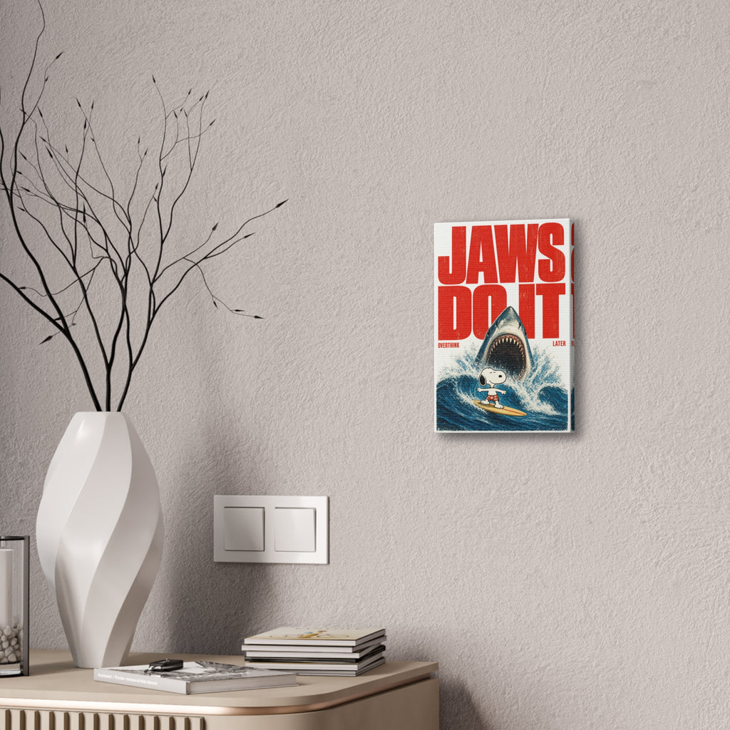 Shark Surf Illustration Canvas