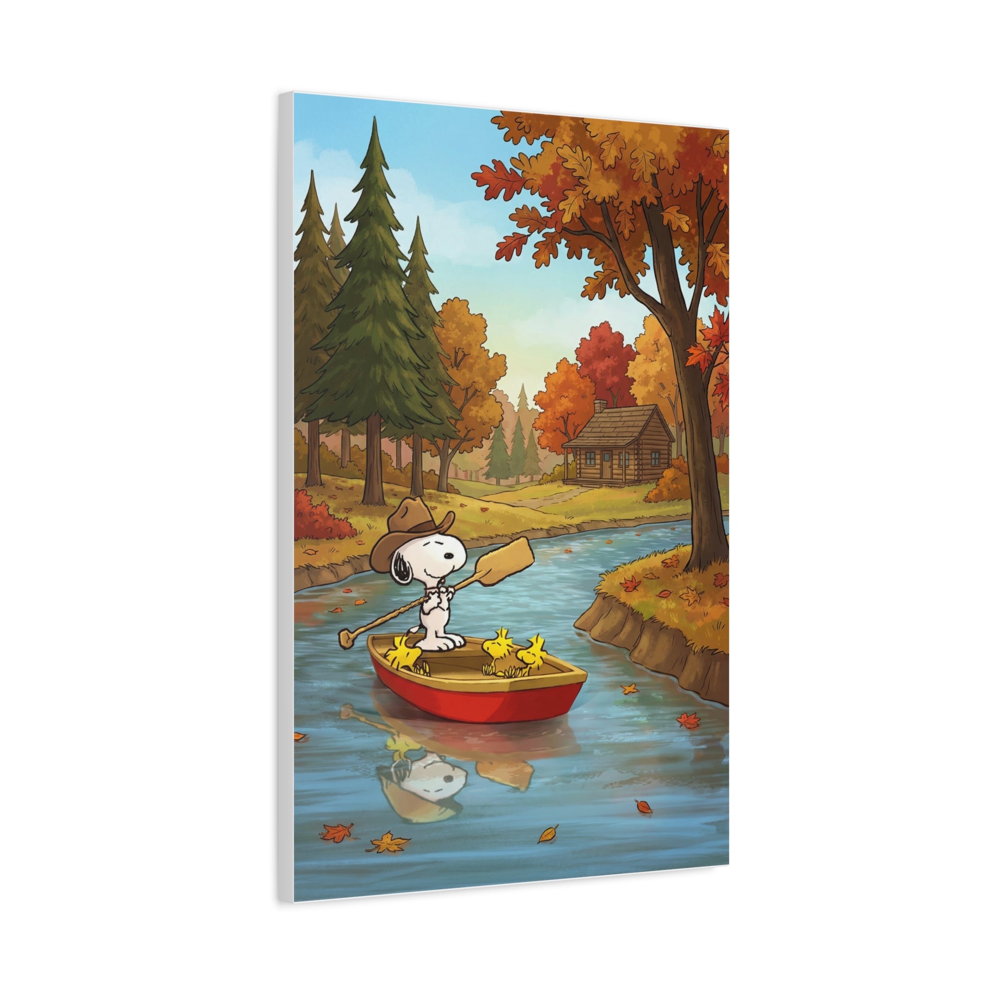 Snoopy Rowboat Autumn Canvas