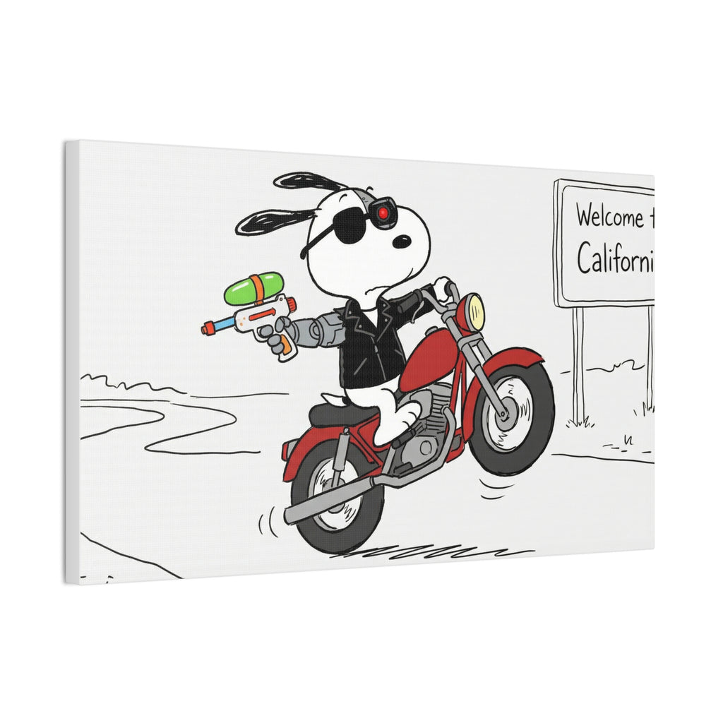 Biker Dog Water Gun Canvas