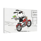 Biker Dog Water Gun Canvas