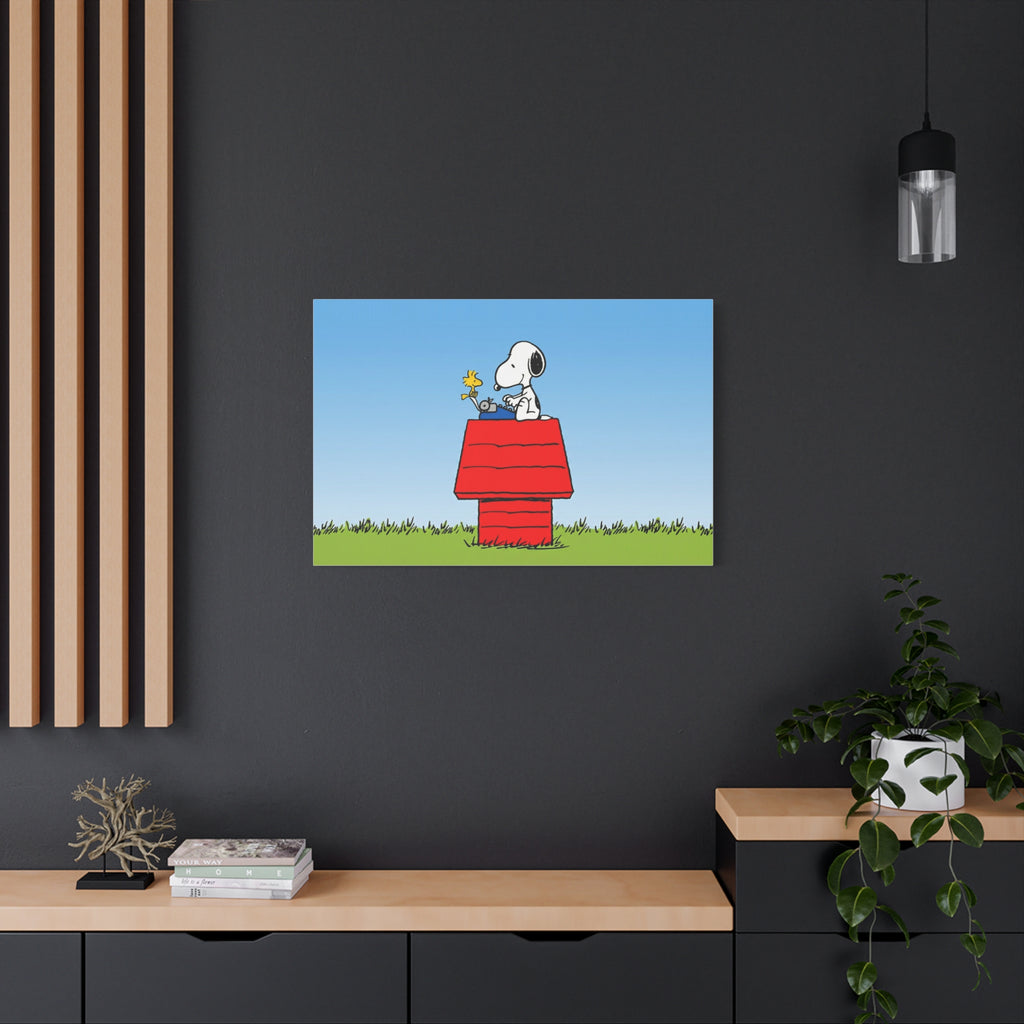 Snoopy on Red Doghouse Canvas