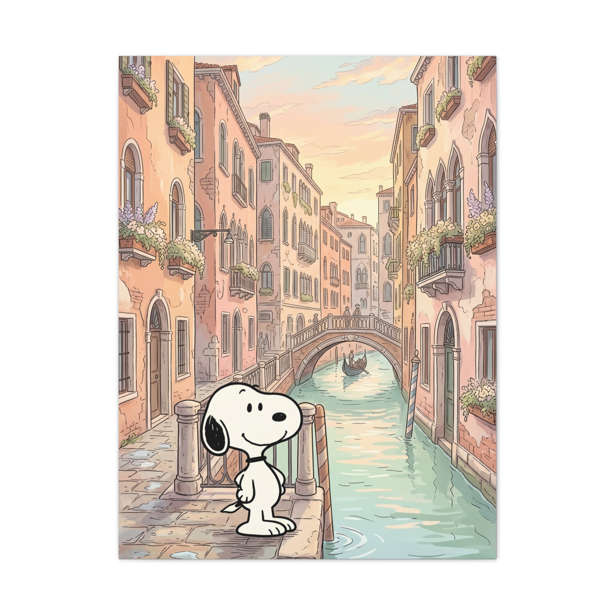 Snoopy in Venice Canvas