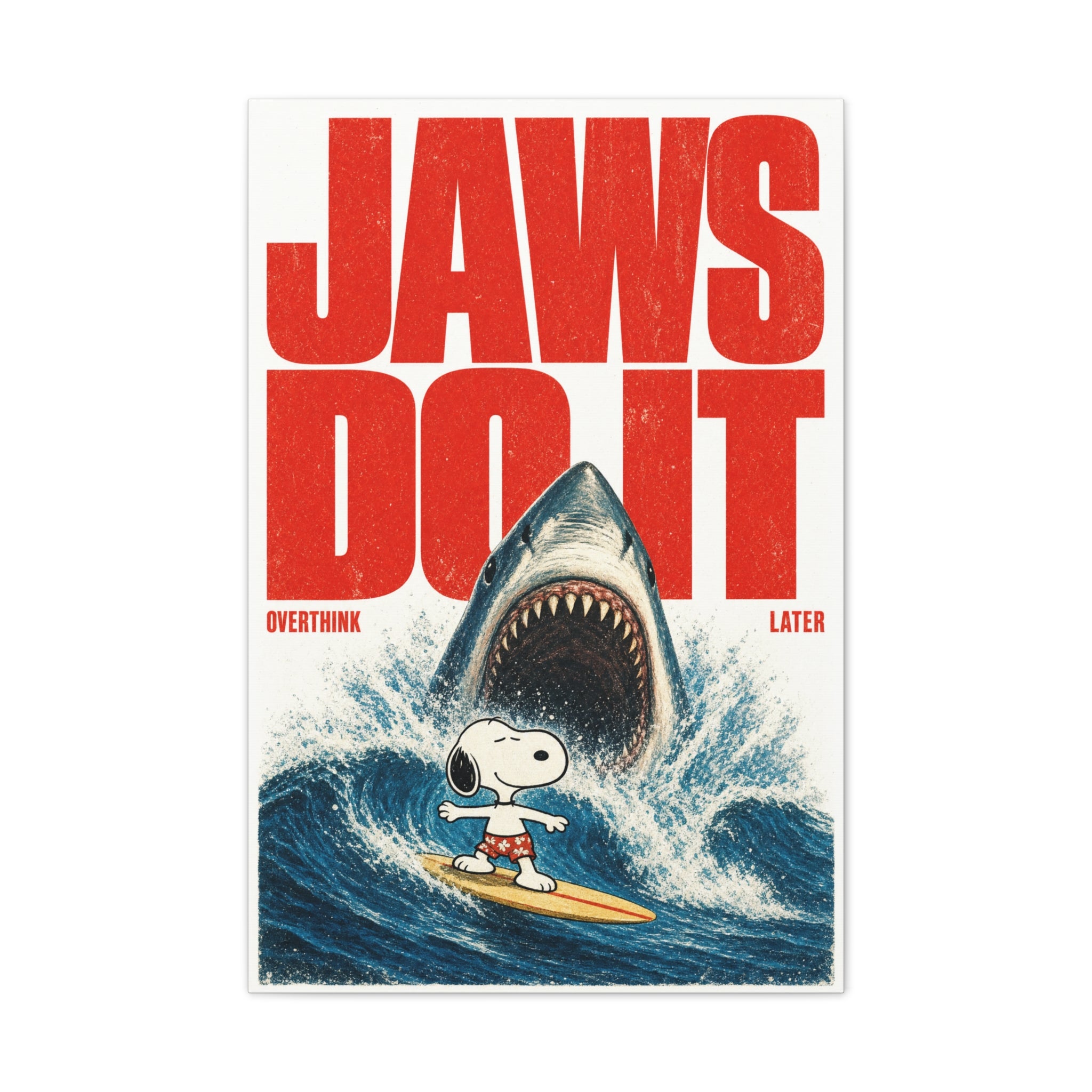 Shark Surf Illustration Canvas