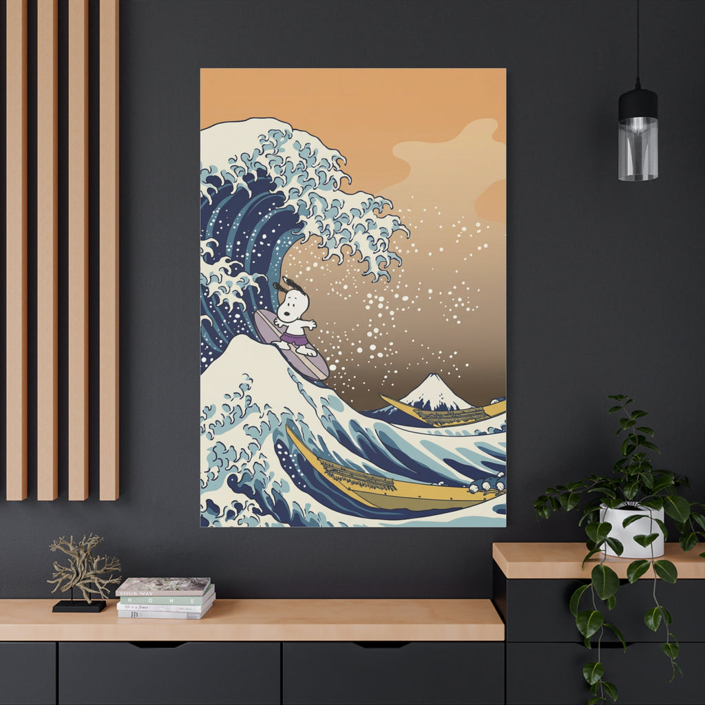 Surfing Snoopy Wave Canvas