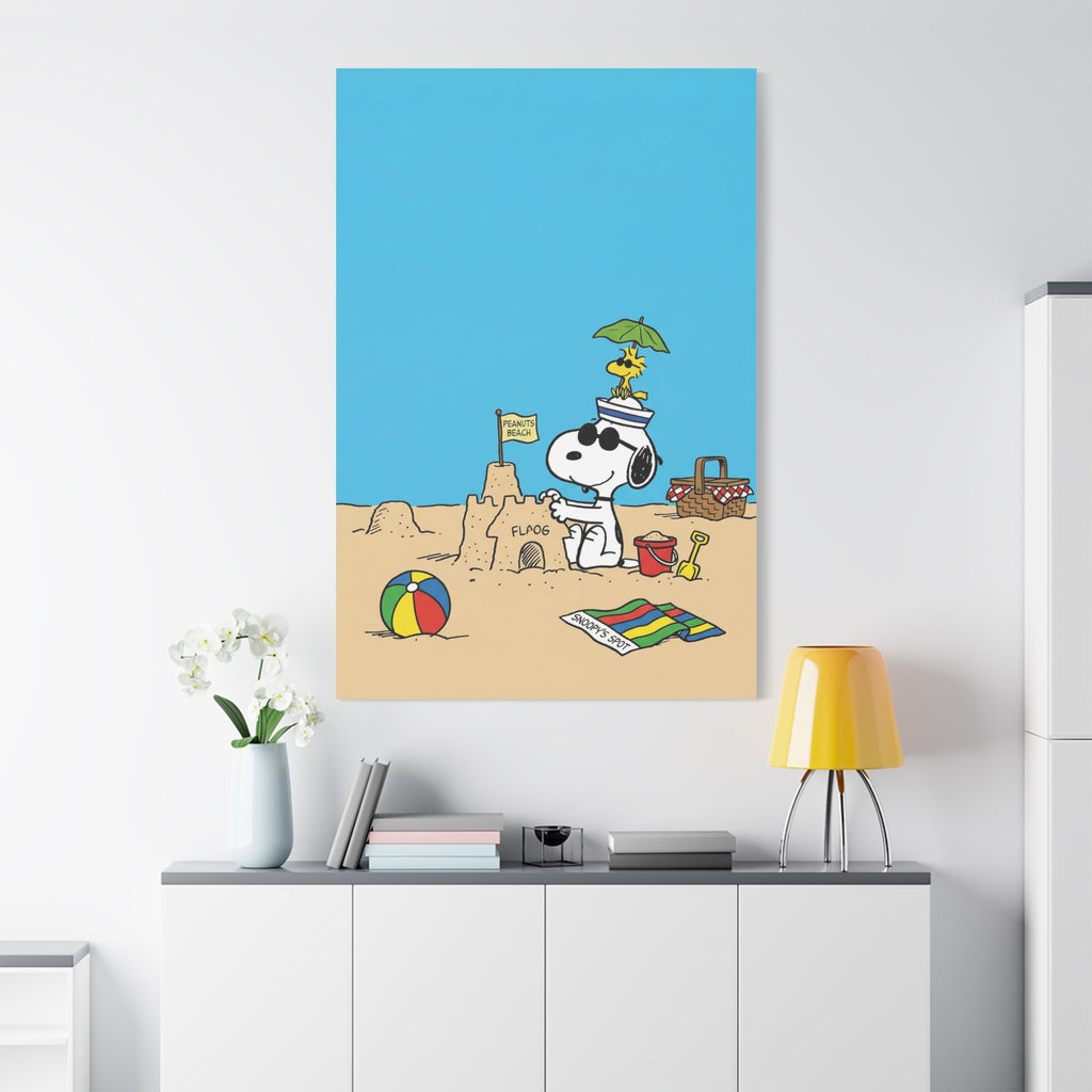 Snoopy Beach Scene Canvas