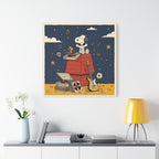 Snoopy Listening to Music Canvas