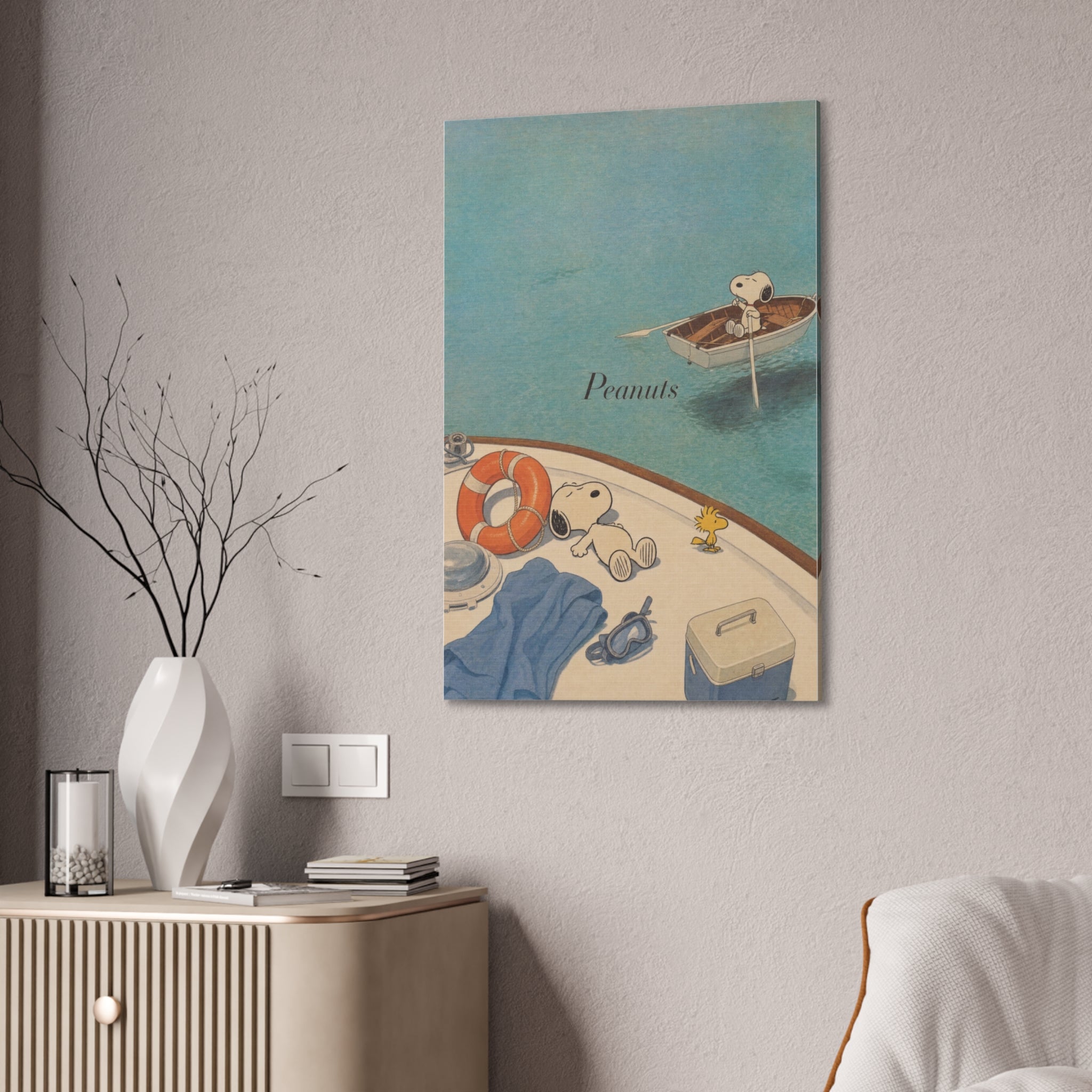 Snoopy Boat Scene Canvas