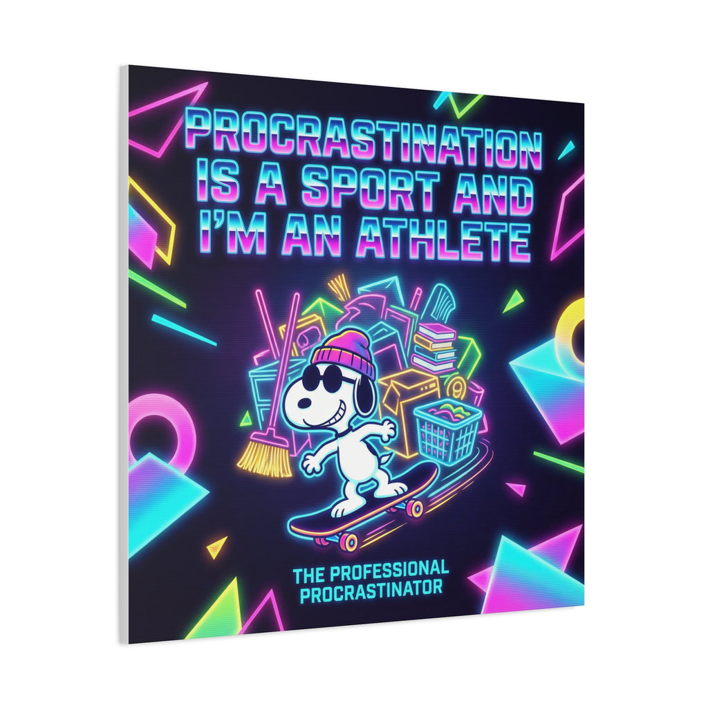 Procrastination Sport Snoopy Canvas