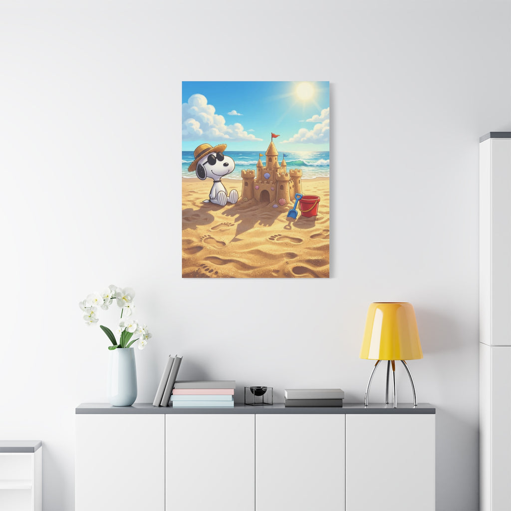 Snoopy At Beach Canvas