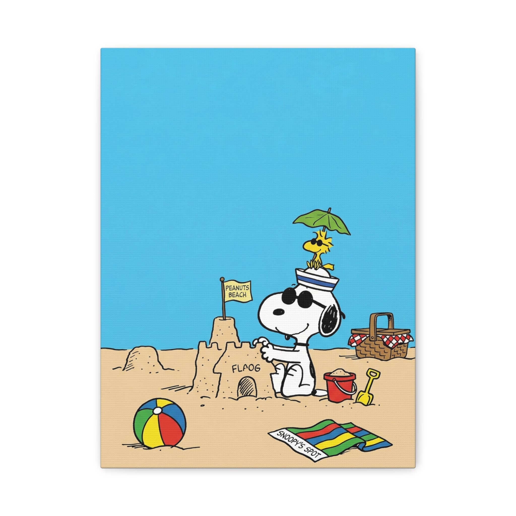 Snoopy Beach Scene Canvas