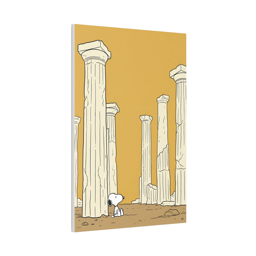 Snoopy among Ancient Columns Canvas