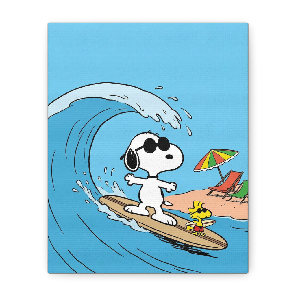 Surfing With Woodstock Canvas