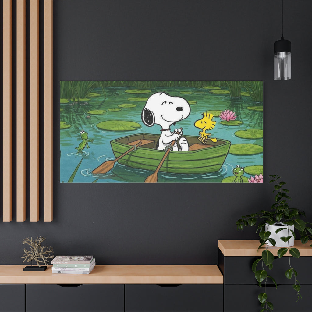 Snoopy Rowboat Canvas