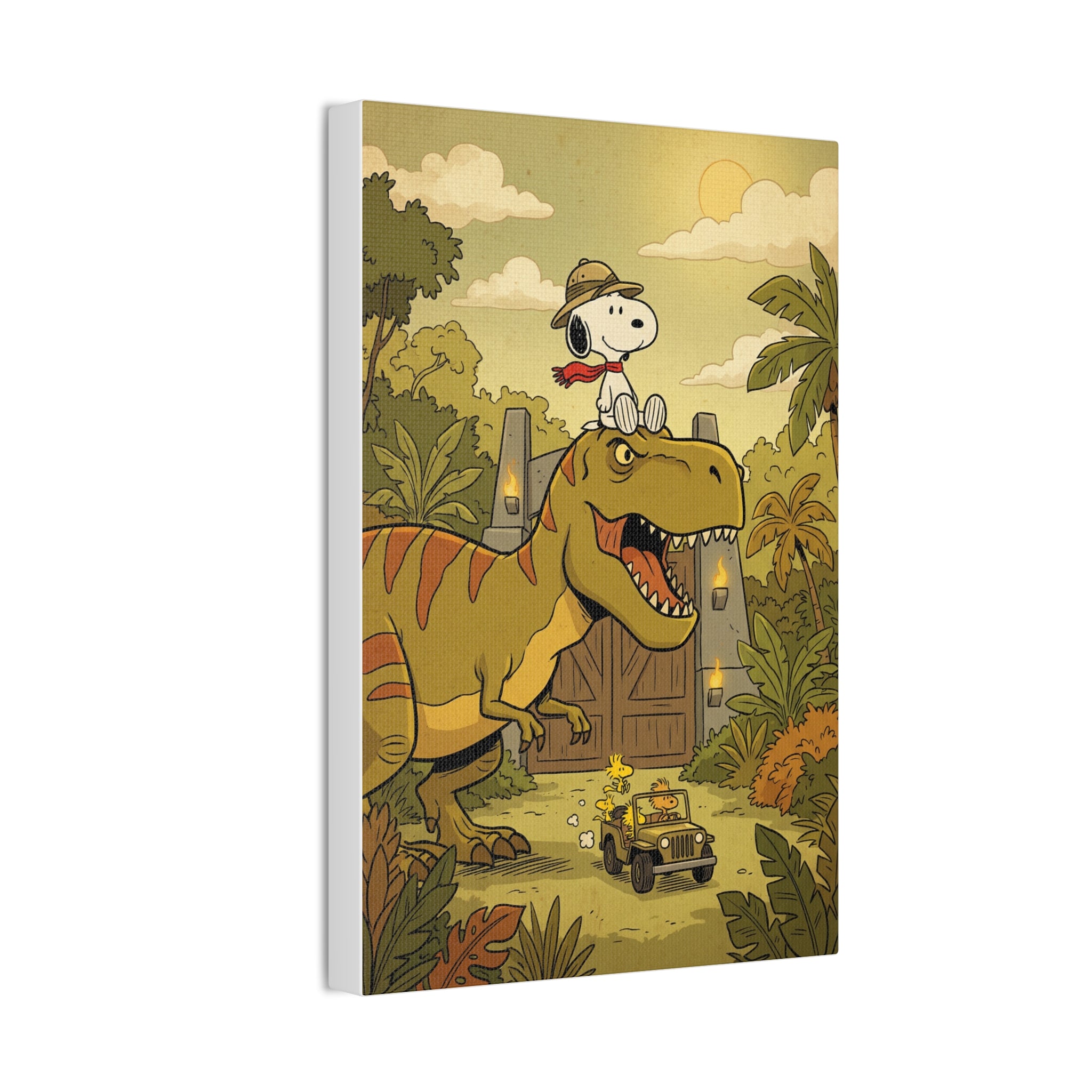 Snoopy Dino Adventure Canvas