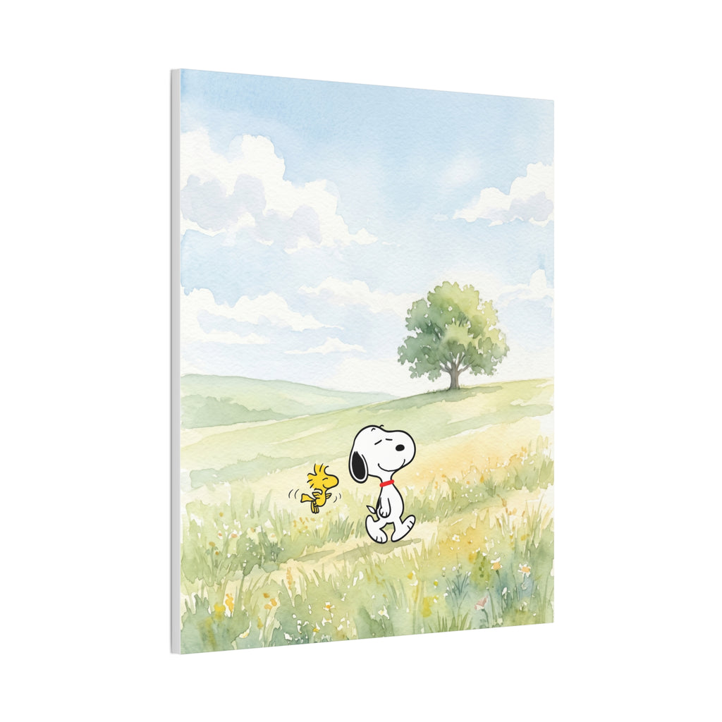 Snoopy and Woodstock Meadow Canvas