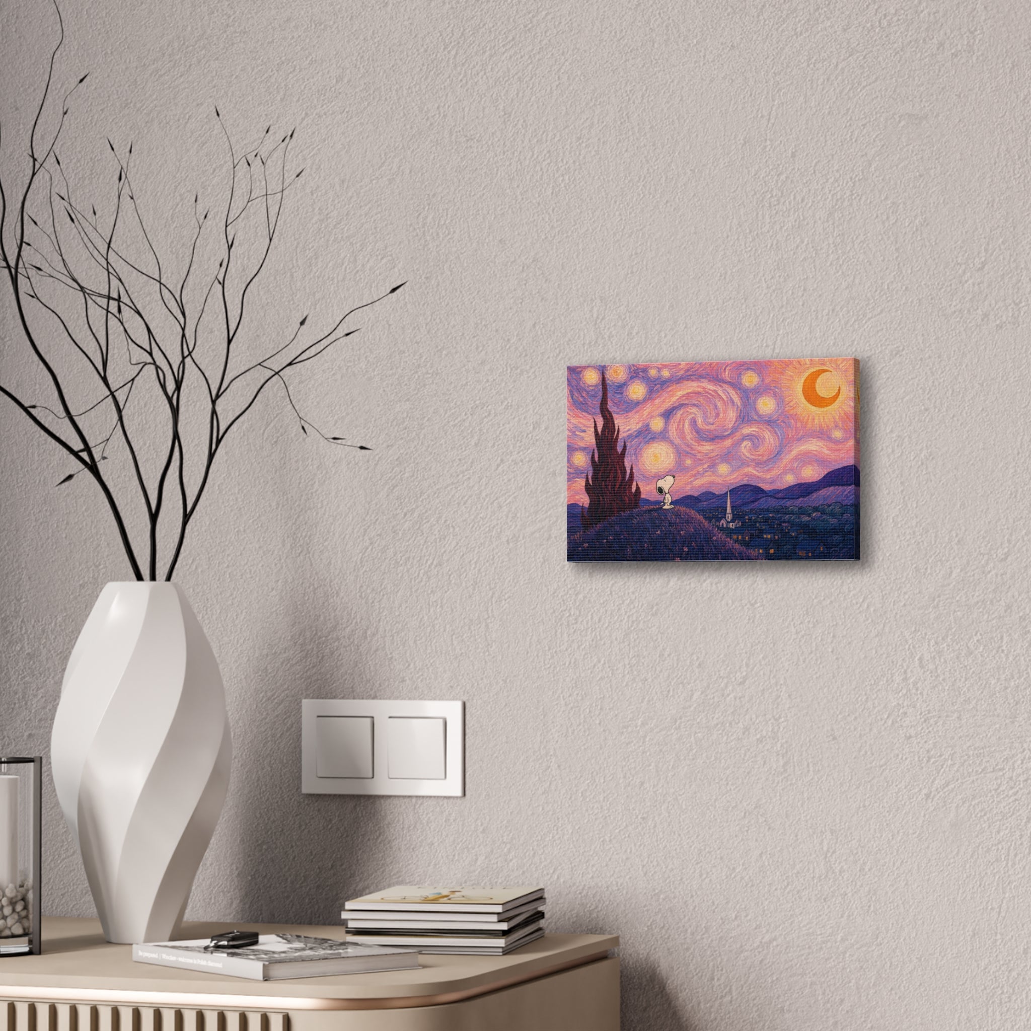 Snoopy Starry Night Canvas