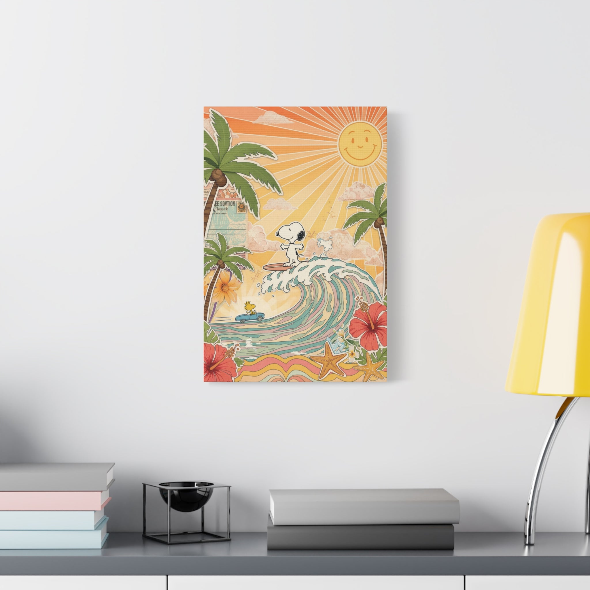 Retro Snoopy Surf Canvas