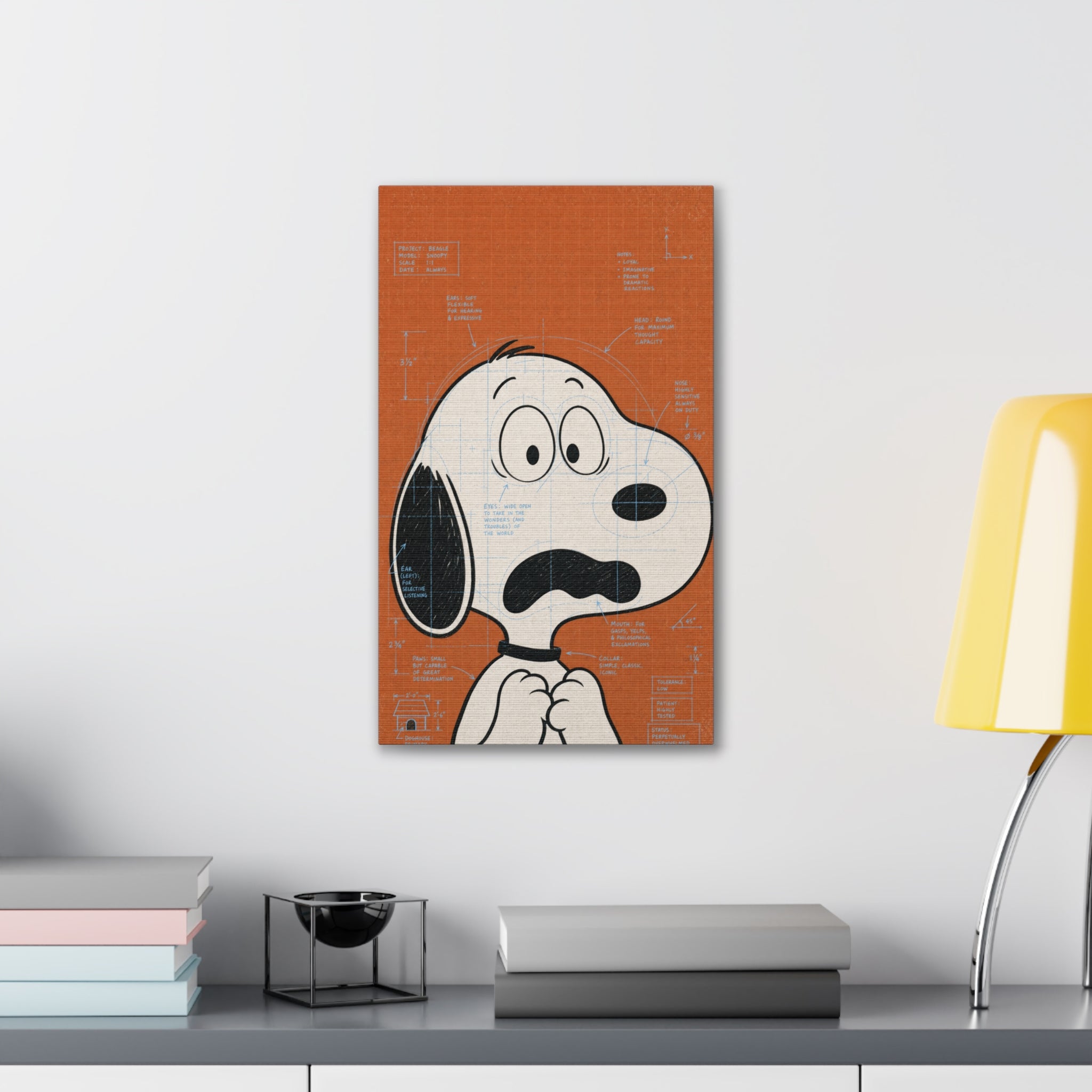 Snoopy Scared Face Canvas