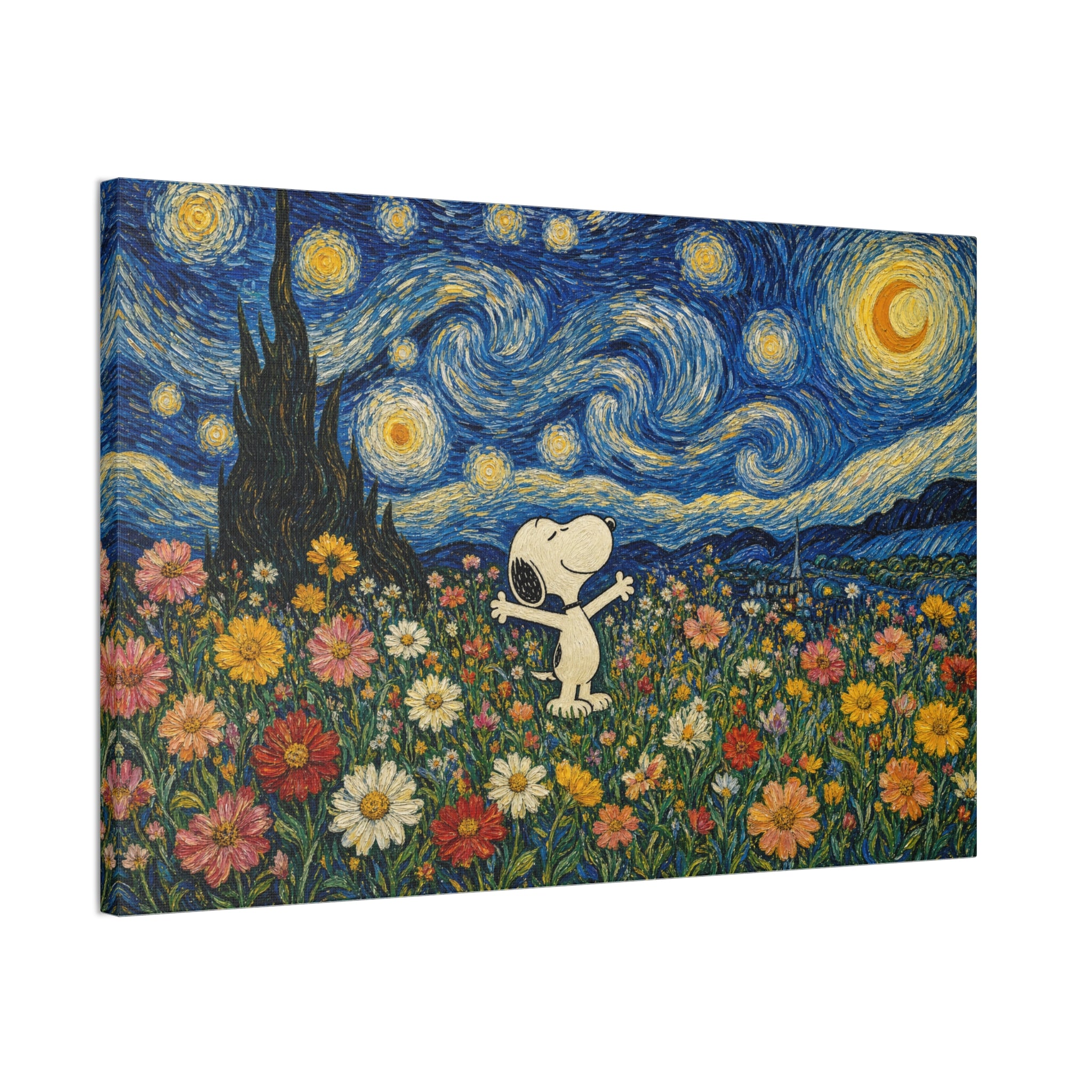 Starry Floral Field Canvas