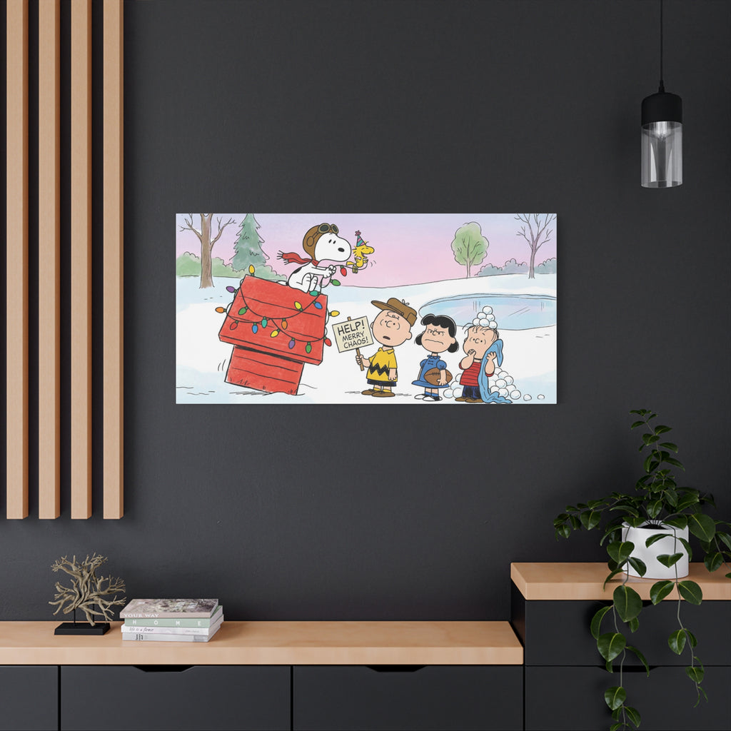 Snoopy Woodstock Holiday Canvas
