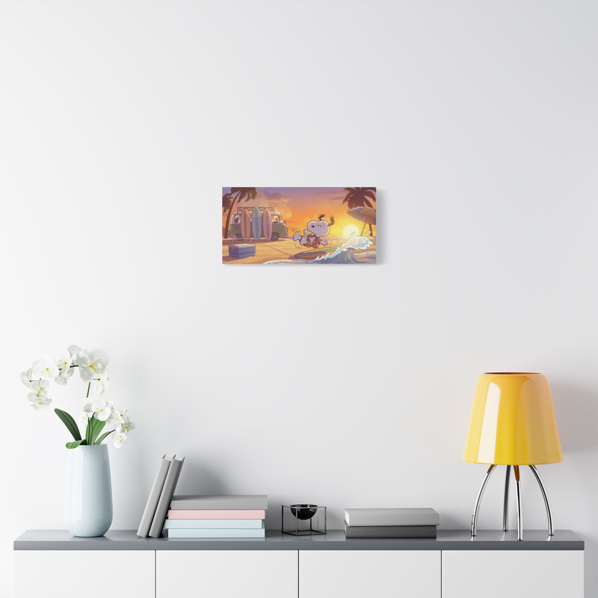 Surfing Snoopy Poster Canvas