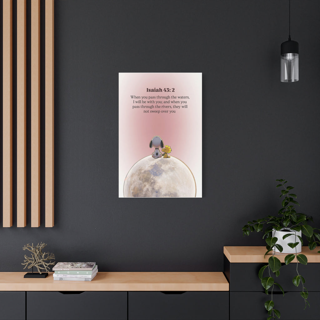 Isaiah 43:2 Snoopy Canvas