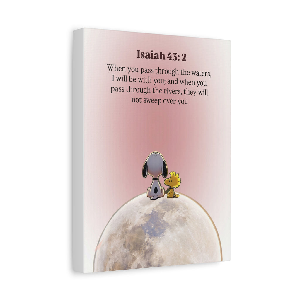 Isaiah 43:2 Snoopy Canvas