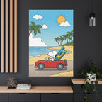Snoopy Surfboard Beach Drive Canvas