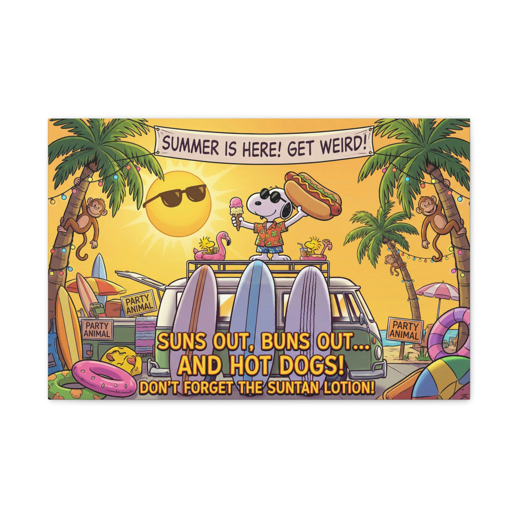 Summer Surf Scene Canvas