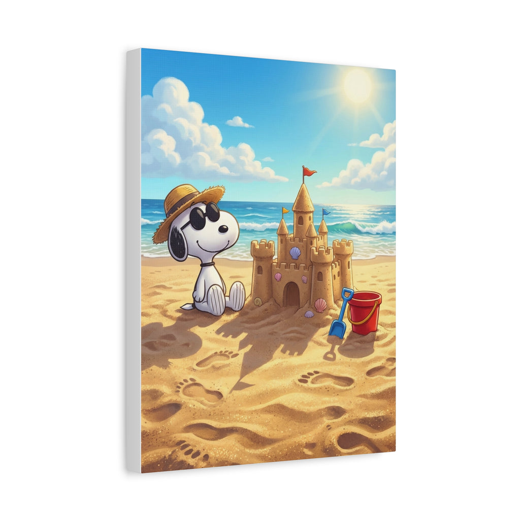 Snoopy At Beach Canvas