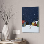 Snoopy Snowy Night Canvas