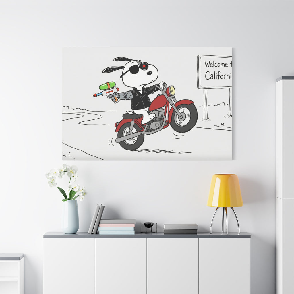 Biker Dog Matte Canvas