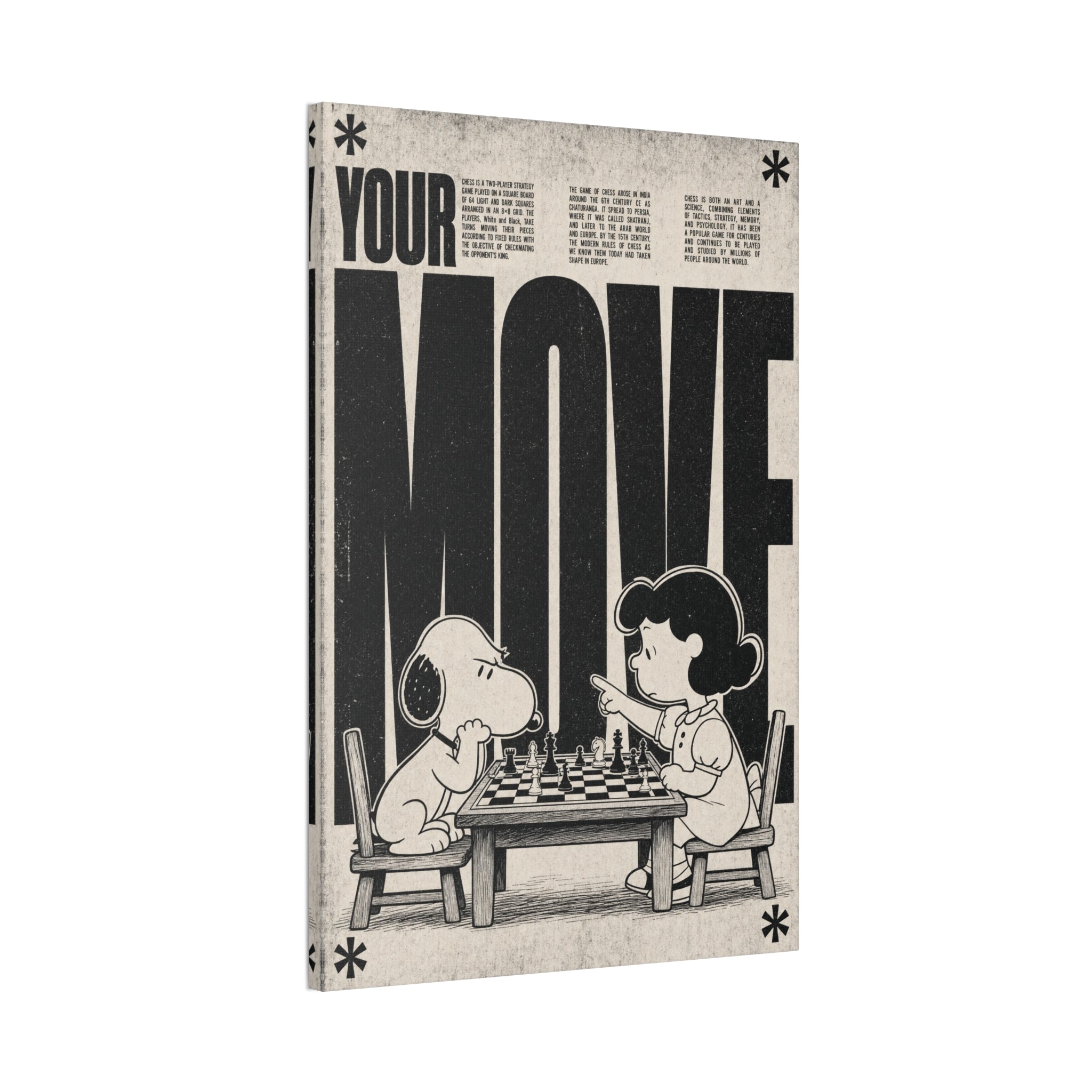 Snoopy Chess Scene Canvas