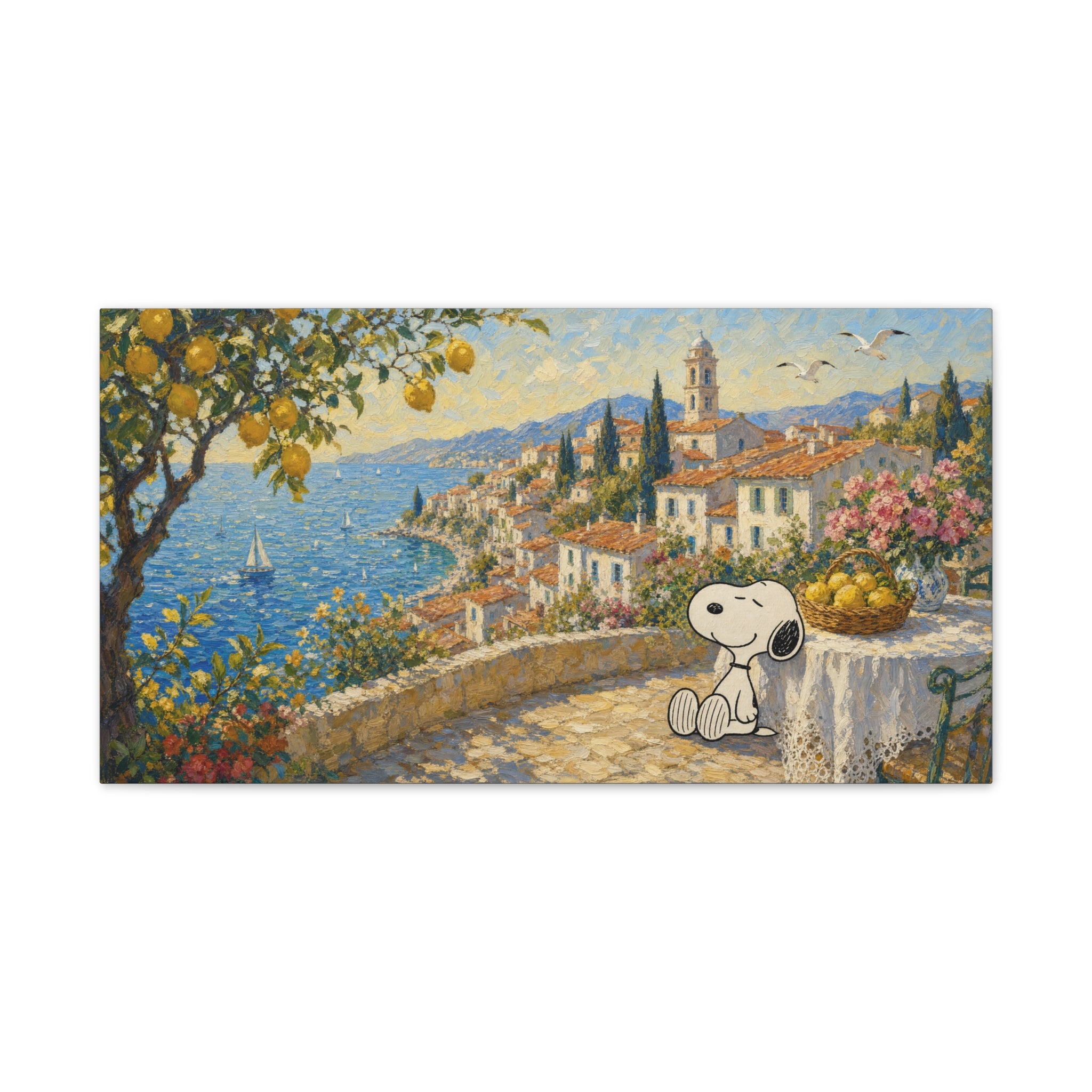 Mediterranean Seaside Canvas