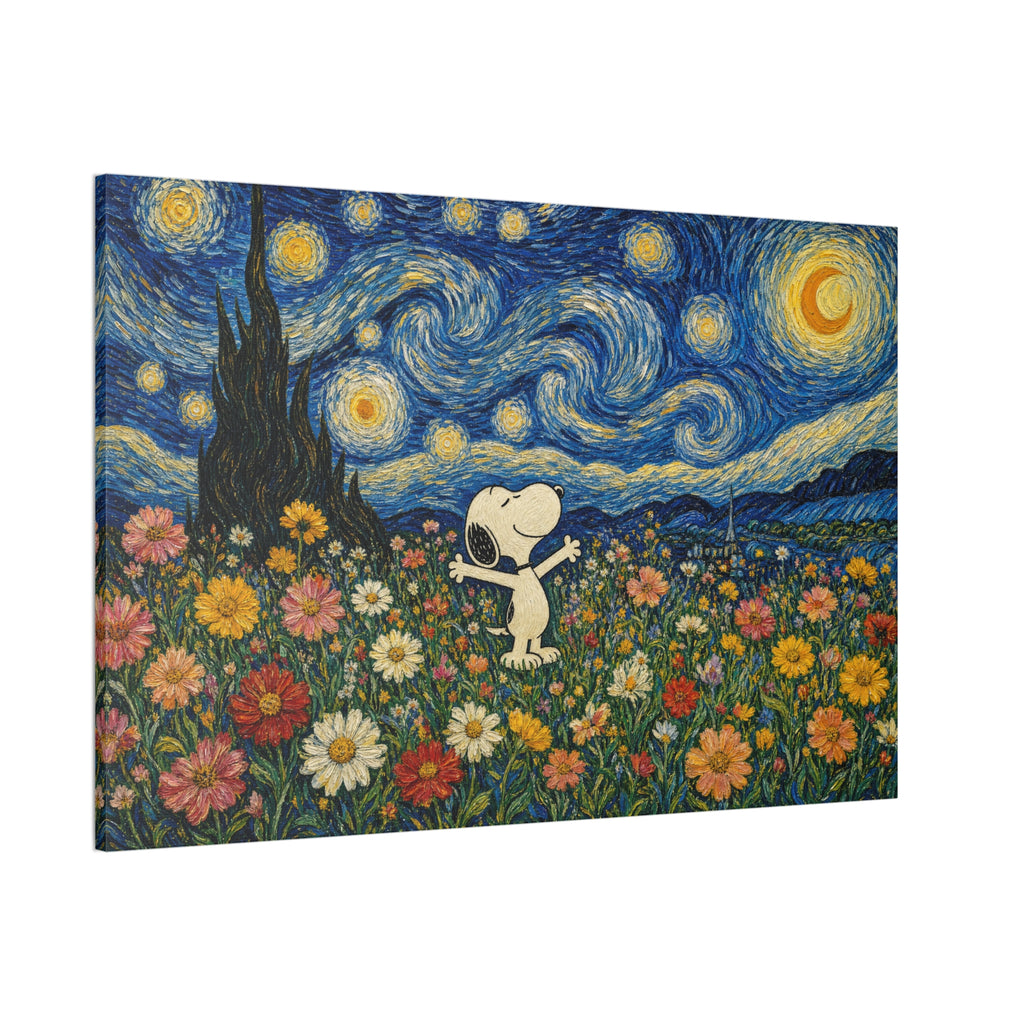 Starry Floral Field Canvas