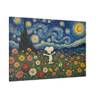 Starry Floral Field Canvas