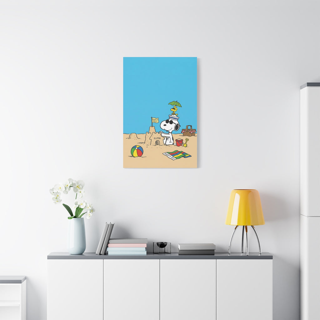 Snoopy Beach Scene Canvas