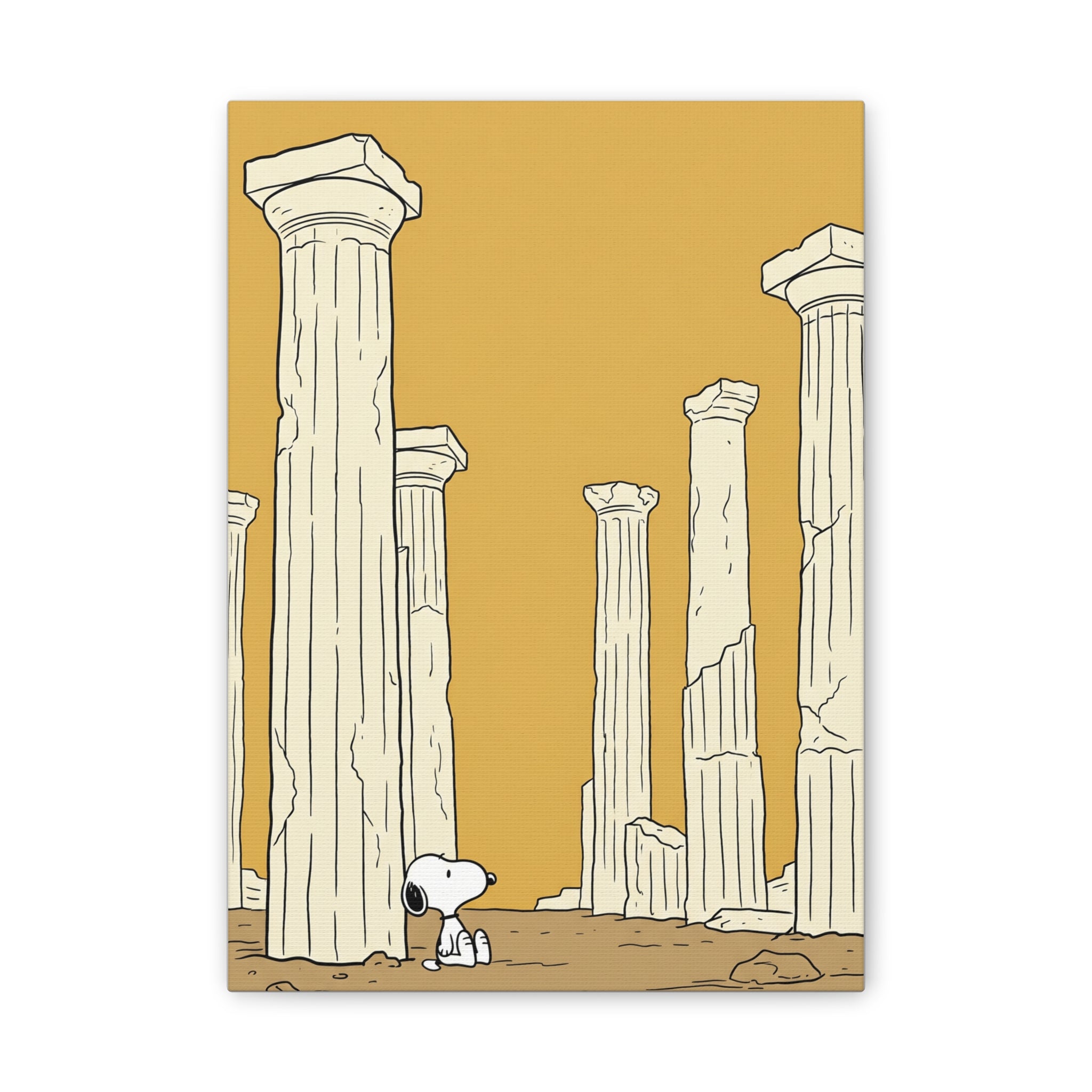 Snoopy among Ancient Columns Canvas