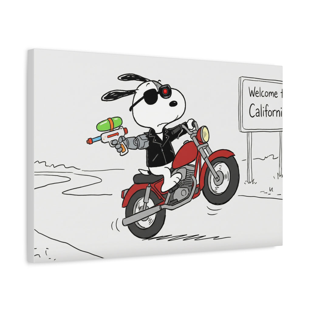 Biker Dog Matte Canvas