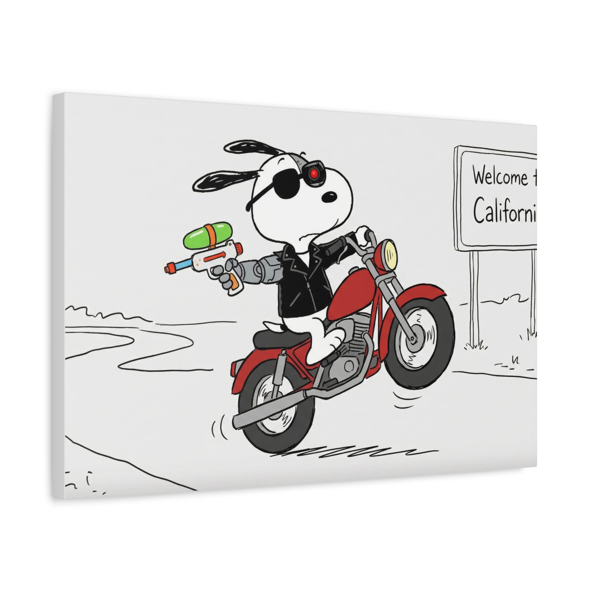 Biker Dog Matte Canvas
