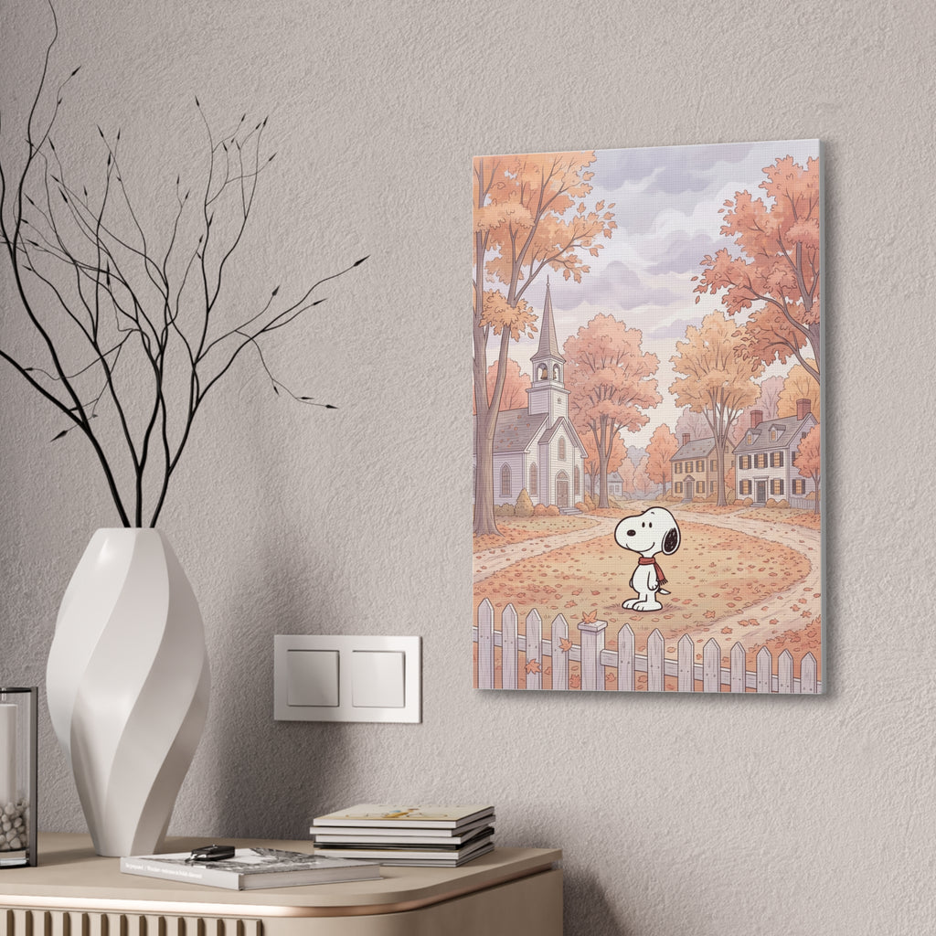Snoopy Autumn Village Canvas