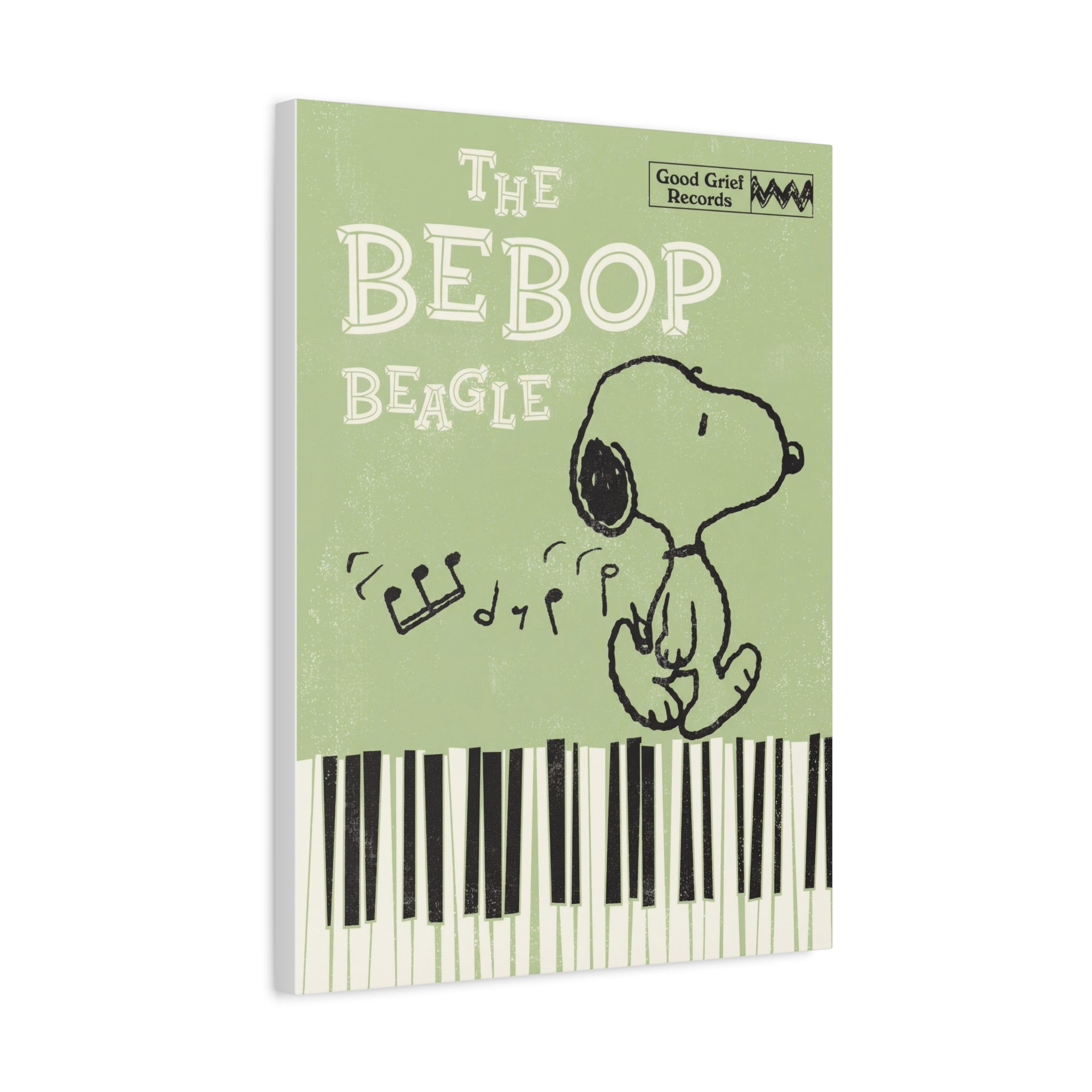Bebop Beagle Piano Illustration Canvas