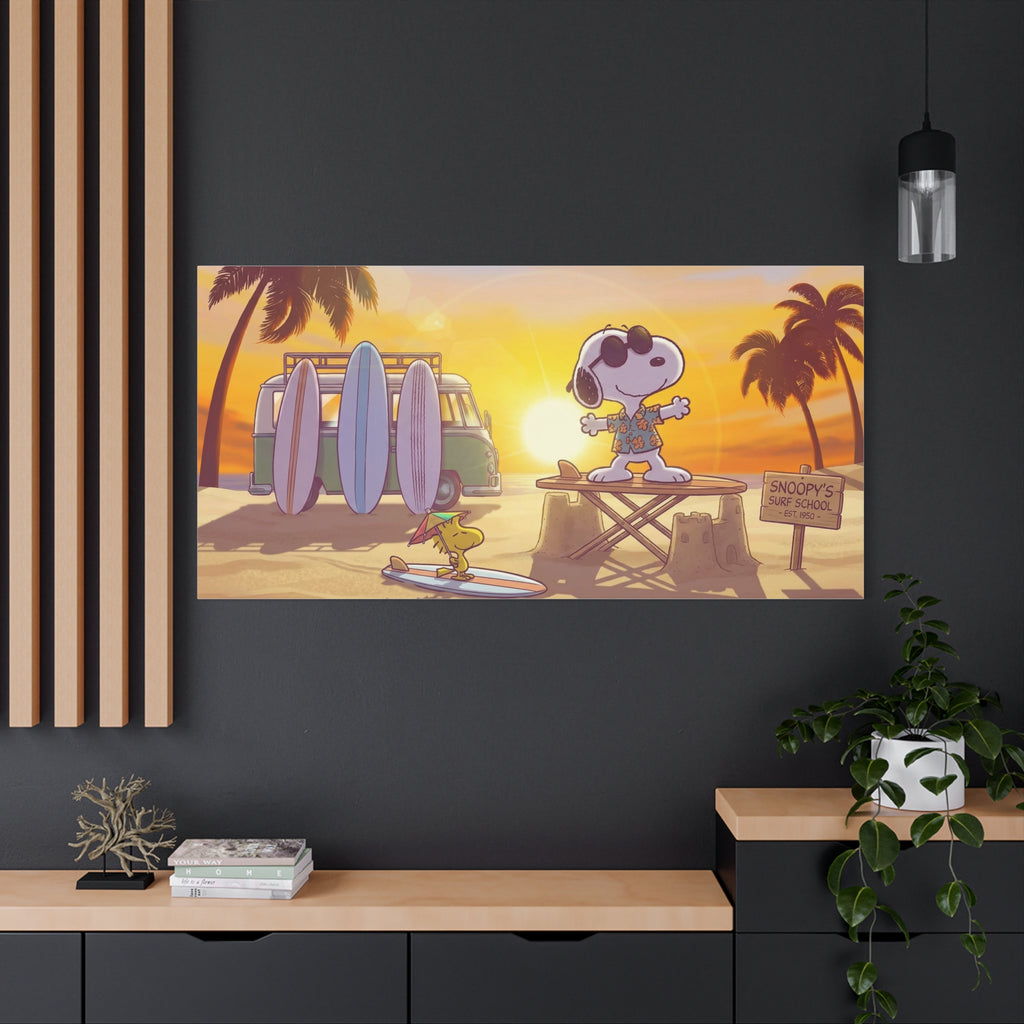 Surfing Snoopy Matte Canvas