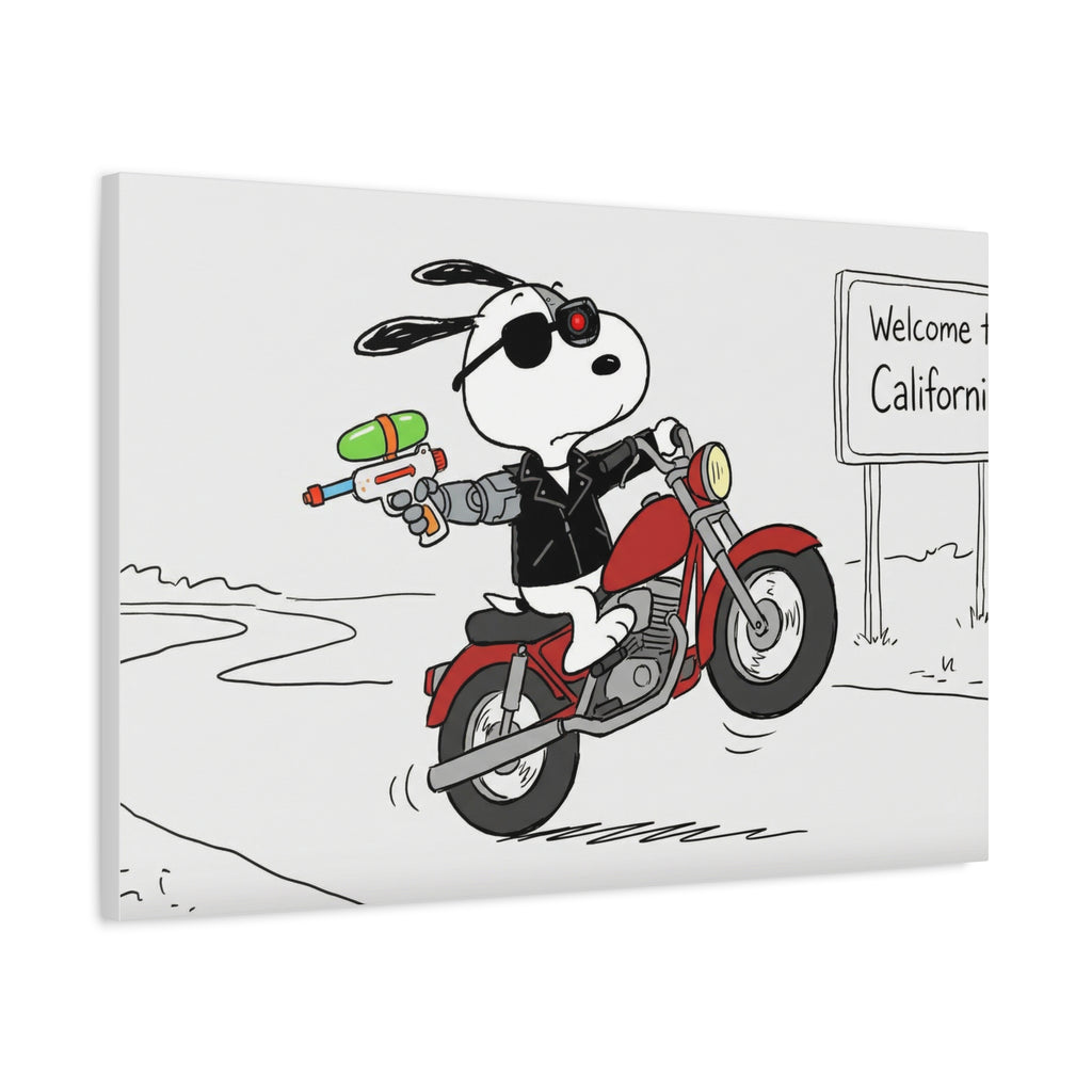 Biker Dog Matte Canvas