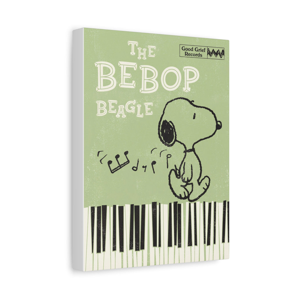 Bebop Beagle Piano Illustration Canvas