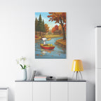 Snoopy Rowboat Autumn Canvas