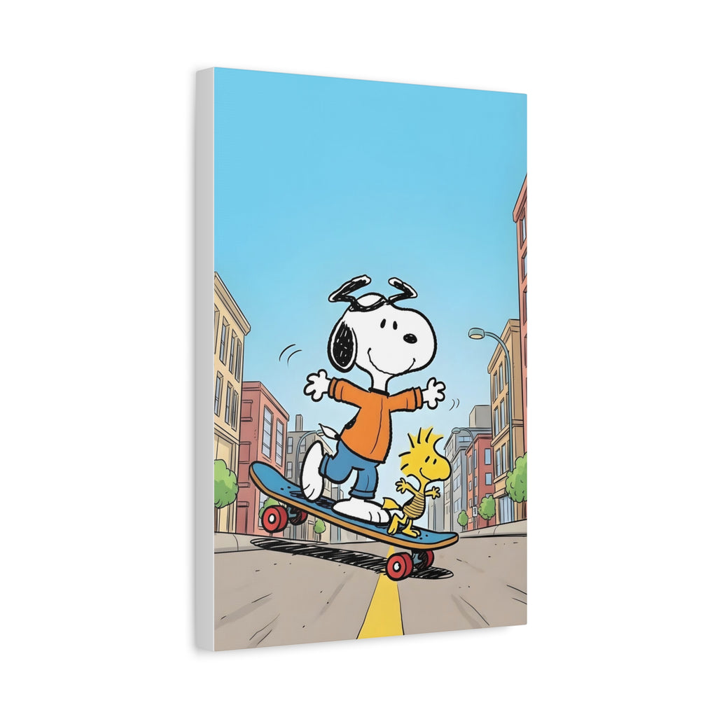 Snoopy Skateboarding Canvas