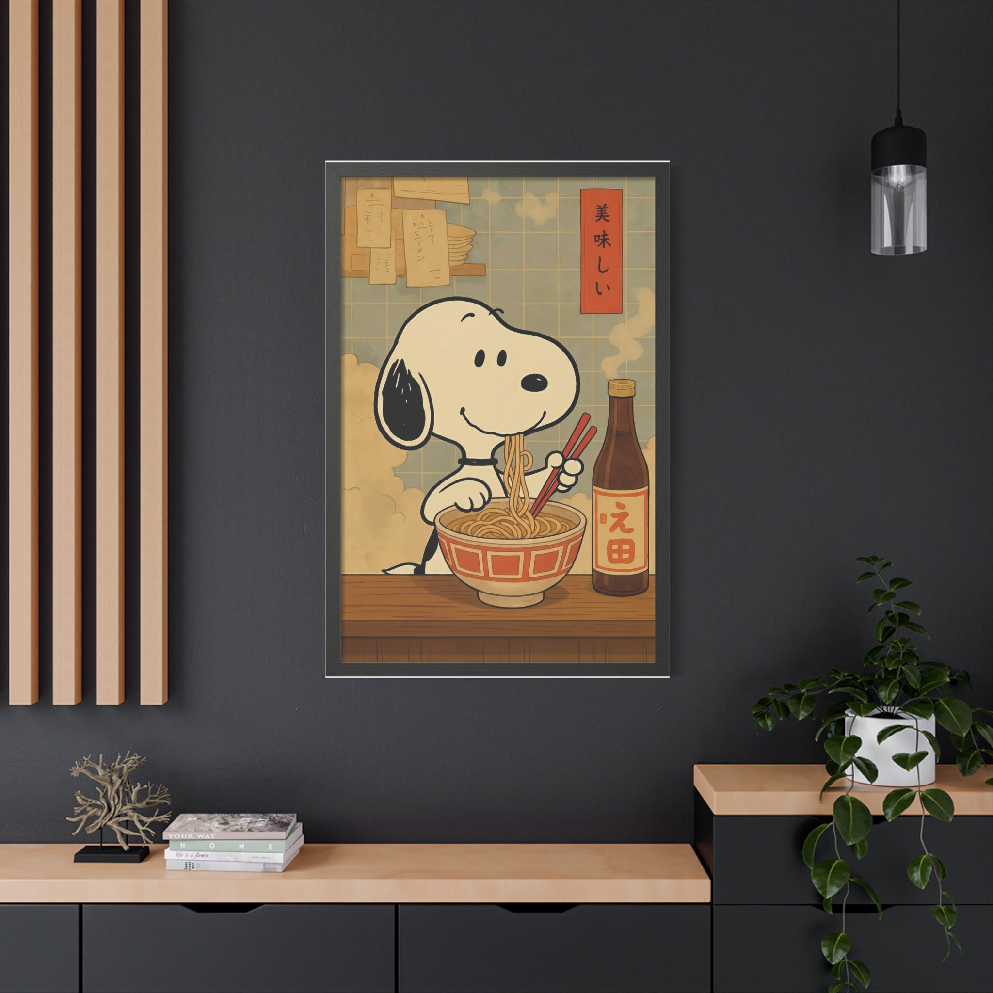 Snoopy Eating Ramen Canvas