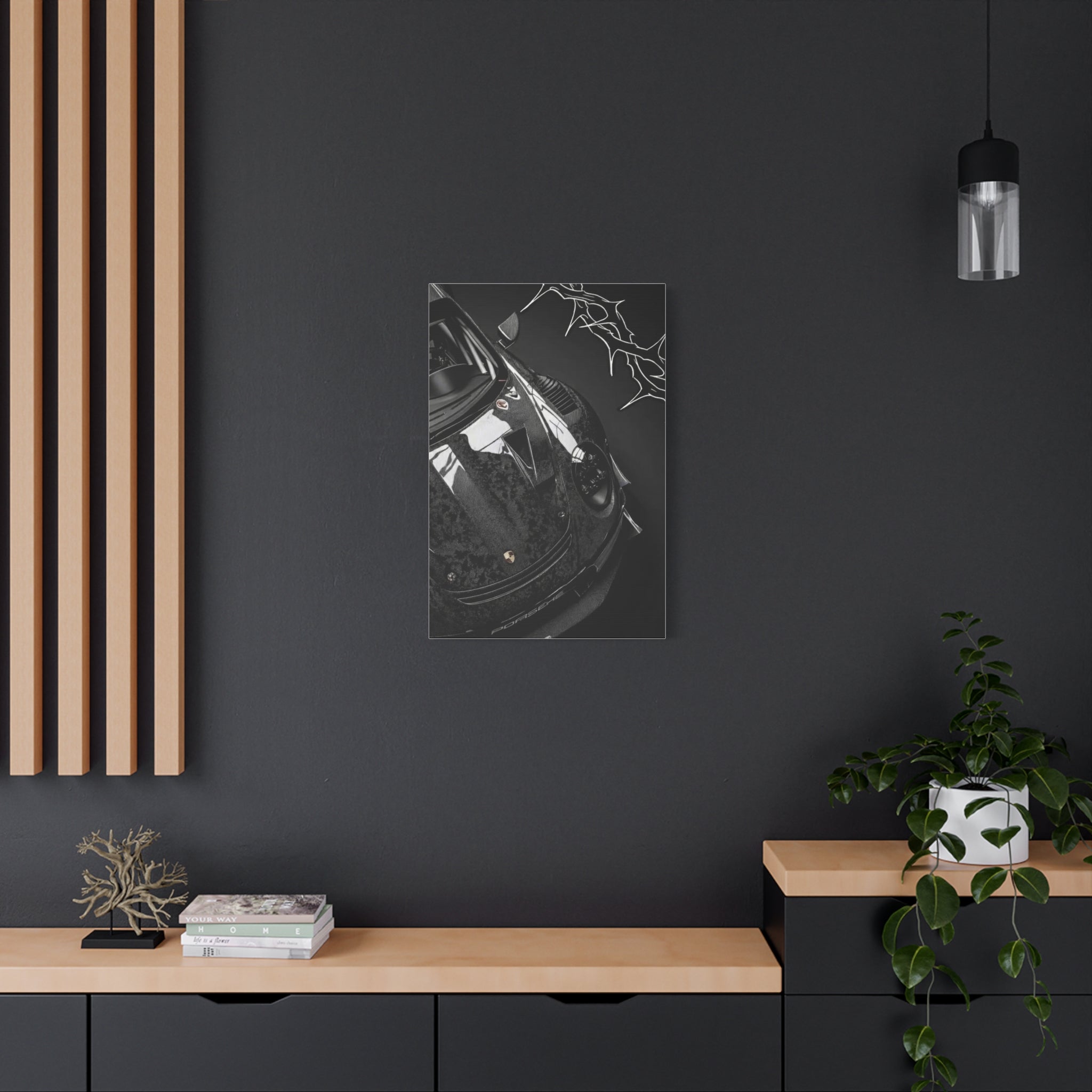 Black Sports Car Canvas